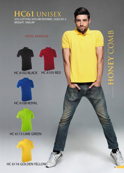 TPG Honey Comb Unisex Soft Cotton T-Shirt HC61 (Catalogue)